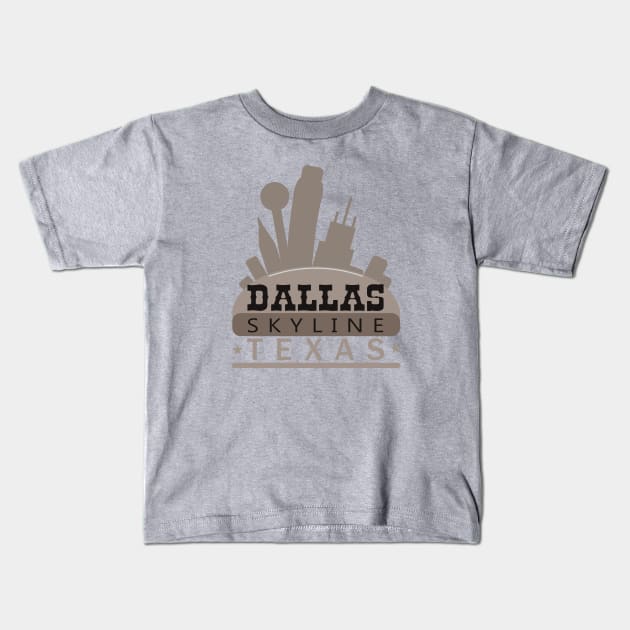 DALLAS SKYLINE (light) Kids T-Shirt by ArteriaMix